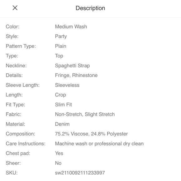 NWOT Tassel Rhinestone Denim Bustier Crop Top Jean Corset - size small - Picture 13 of 16